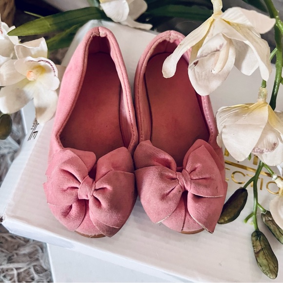 Pink Faux Suede Flats - Picture 2 of 8